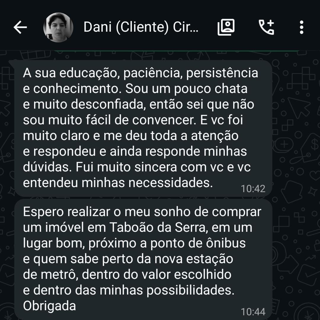 Comprovante de mensagem Lucas